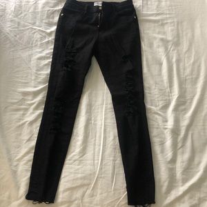 Black denim jeans